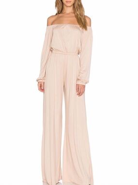 Rachel Pally Black Off The Shoulder Long Sleeve Super Soft Maxi Jumpsuit Outfit